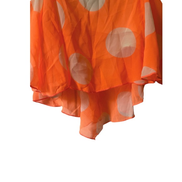 Forever 21 Spaghetti Strap Flowing Crop Top in Orange with White Polkadots - Picture 4 of 5